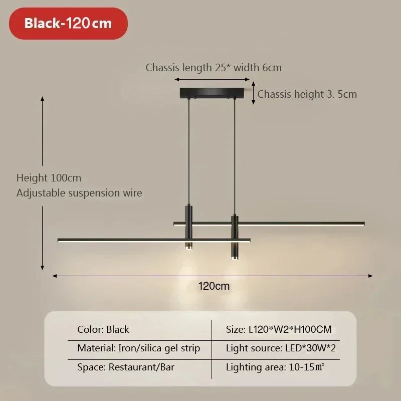 Suspension LED dorée installée dans un séjour cathédrale