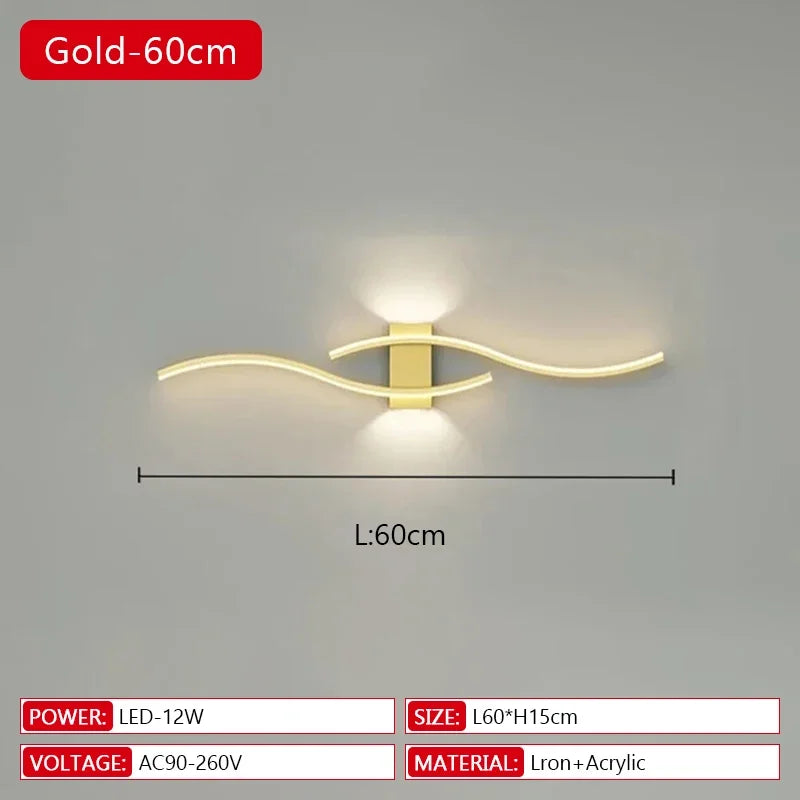 Comparatif des trois formes A, B et C de l'applique murale LED