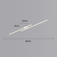 Plafonnier LED long aluminium 60 cm, installé dans cuisine contemporain jeu de lumière naturel
