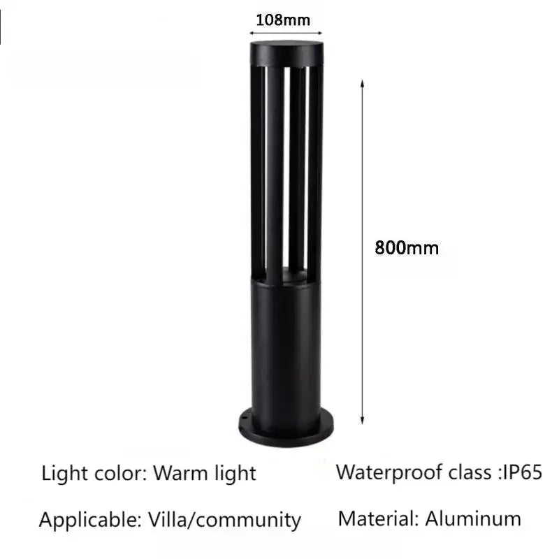 Luminaire extérieur LED IP65 jardin, vue rapprochée de la structure jeu de lumière naturel