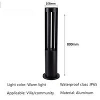 Luminaire extérieur LED IP65 jardin, vue rapprochée de la structure jeu de lumière naturel