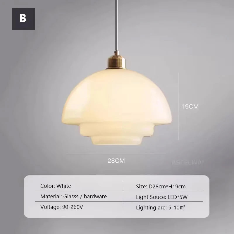 Suspension verre crème E27 antique tête unique 16 cm, vue détaillée de la connectique ambiance chaleureuse