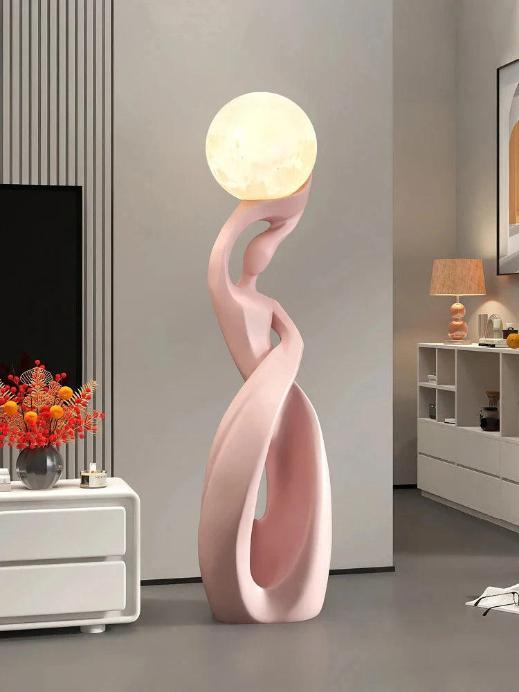 Sculpture lumineuse scandinave en résine