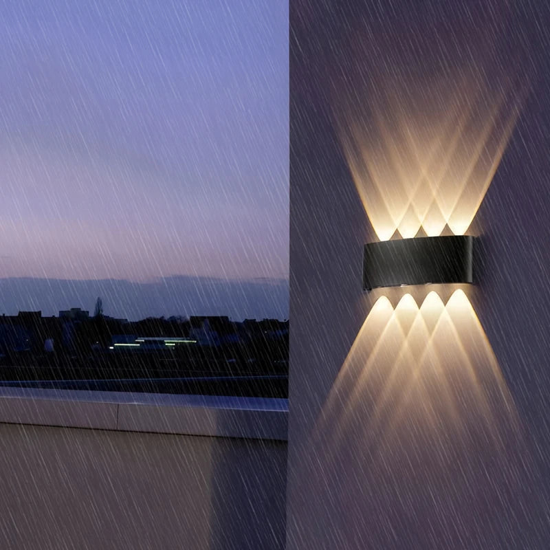 Vue latérale de l'applique murale LED, finition ABS noir
