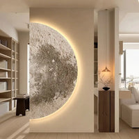 Détail du diffuseur plexiglas de l'applique murale motif lune