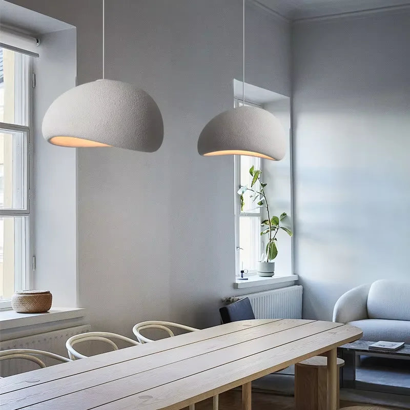 Lustre LED wabi-sabi tube 30-60 cm, détail du diffuseur lumineux