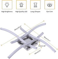 Plafonnier LED design courbé 24 W blanc neutre 4000 K, détail du diffuseur lumineux
