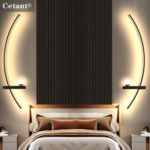 Applique murale LED chevet télécommandée 55 cm, chambre moderne élégante