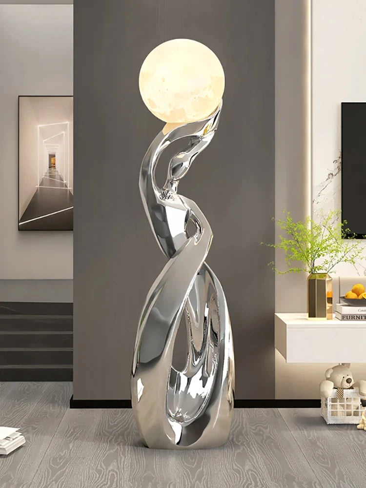 Sculpture lumineuse scandinave en résine