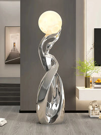 Sculpture lumineuse scandinave en résine
