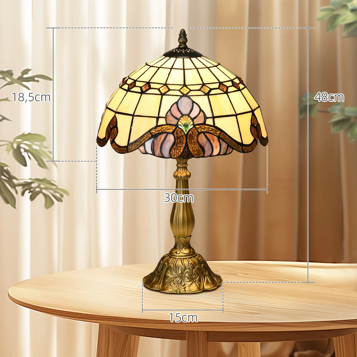 Lampe de chevet verre classique E27 30 cm transparent, détail de la finition et du matériau