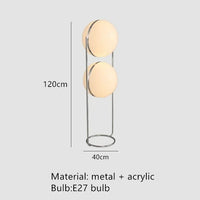 Assemblage du lampadaire design, mât et boule acrylique