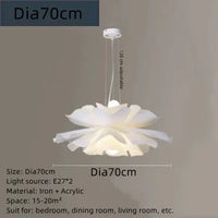 Comparatif des cinq diamètres 40 à 80 cm du lustre style crème