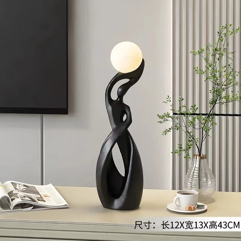 Sculpture lumineuse scandinave en résine