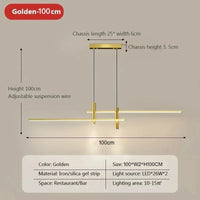 Suspension LED noire 150 cm en lumière froide au-dessus d'une grande table