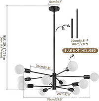 Lustre 8 branches chromé suspendu dans un loft moderne