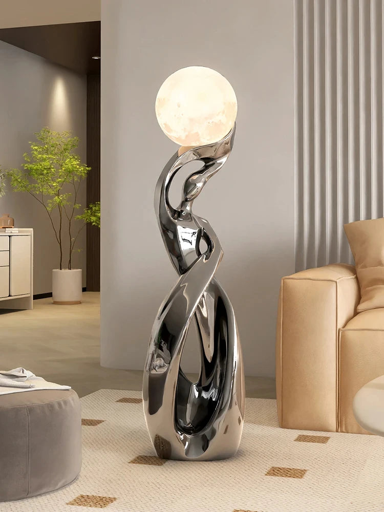 Sculpture lumineuse scandinave en résine