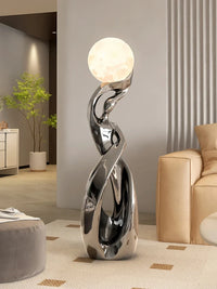 Sculpture lumineuse scandinave en résine