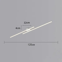 Plafonnier LED long aluminium 60 cm, ambiance lecture coin canapé