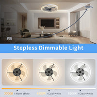 Ventilateur plafond LED noir 50 cm sous plafond bas dans un bureau