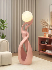 Sculpture lumineuse scandinave en résine