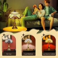 Lampe de chevet verre classique E27 30 cm transparent, vue trois quarts du luminaire éteint jeu de lumière naturel