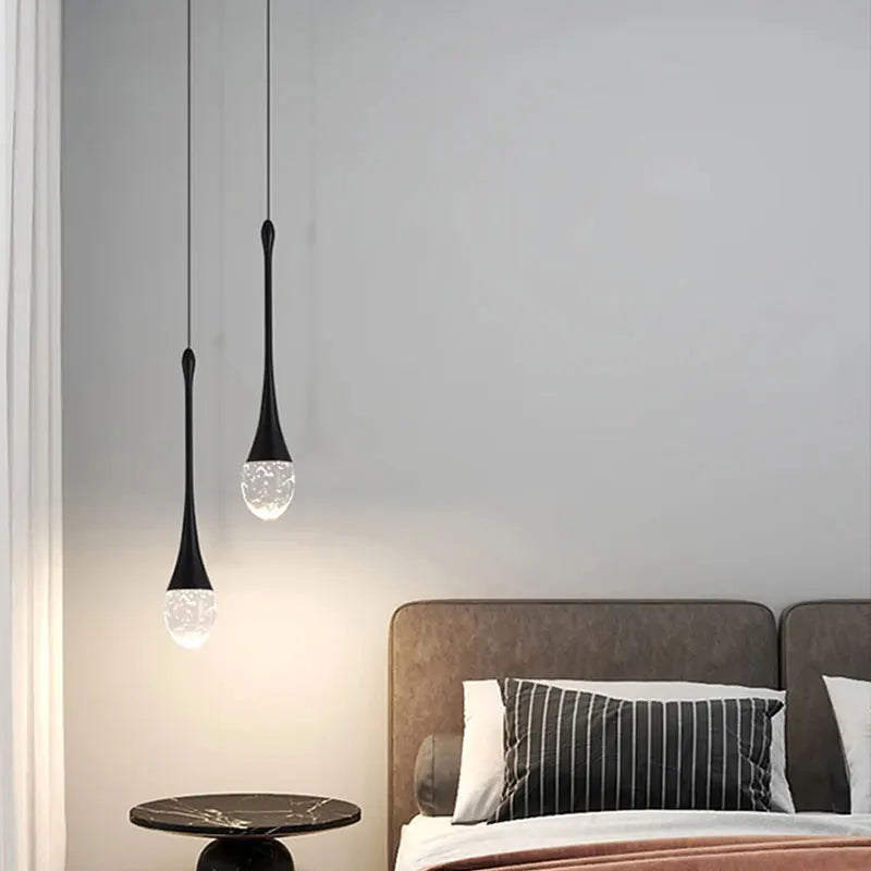 Suspension cristal bulles E27, ambiance soir au-dessus d'une table ambiance chaleureuse
