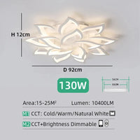 Lustre Lotus en lumière froide 6 000 K, ambiance studieuse
