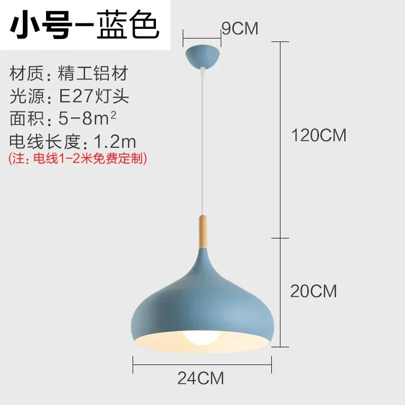 Suspension métal colorée E27 24 cm, vue rapprochée de la structure jeu de lumière naturel