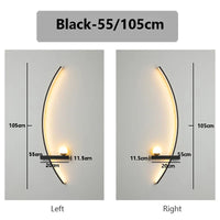 Applique LED double gauche droite installée en tête de lit