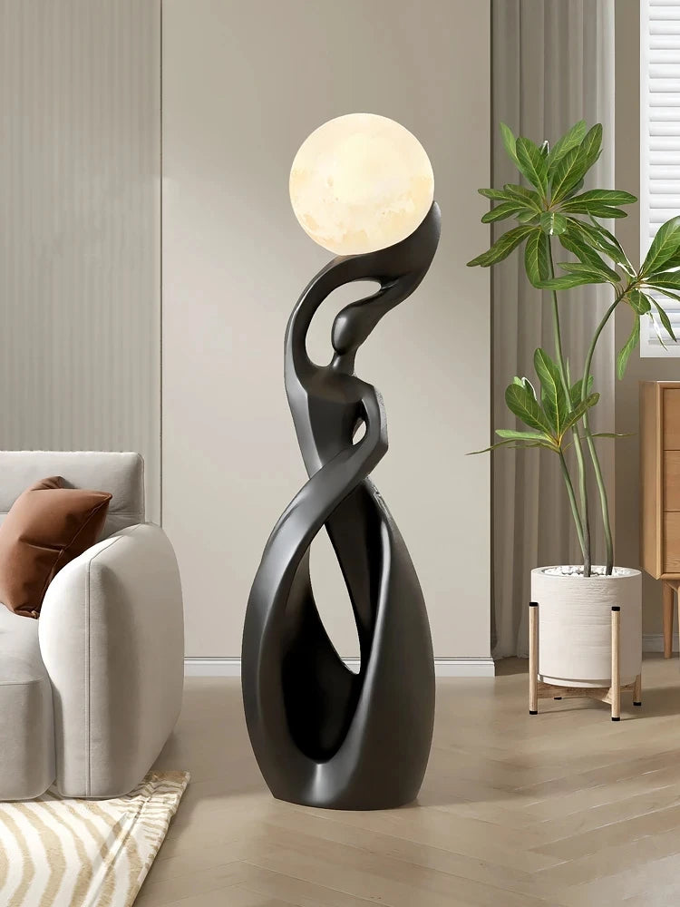 Sculpture lumineuse scandinave en résine