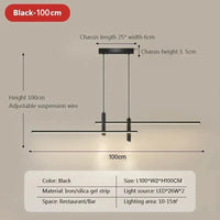 Comparatif des 3 longueurs et 2 finitions de la suspension LED linéaire