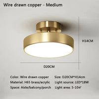 Plafonnier LED cuivre nordique, vue rapprochée de la structure jeu de lumière naturel