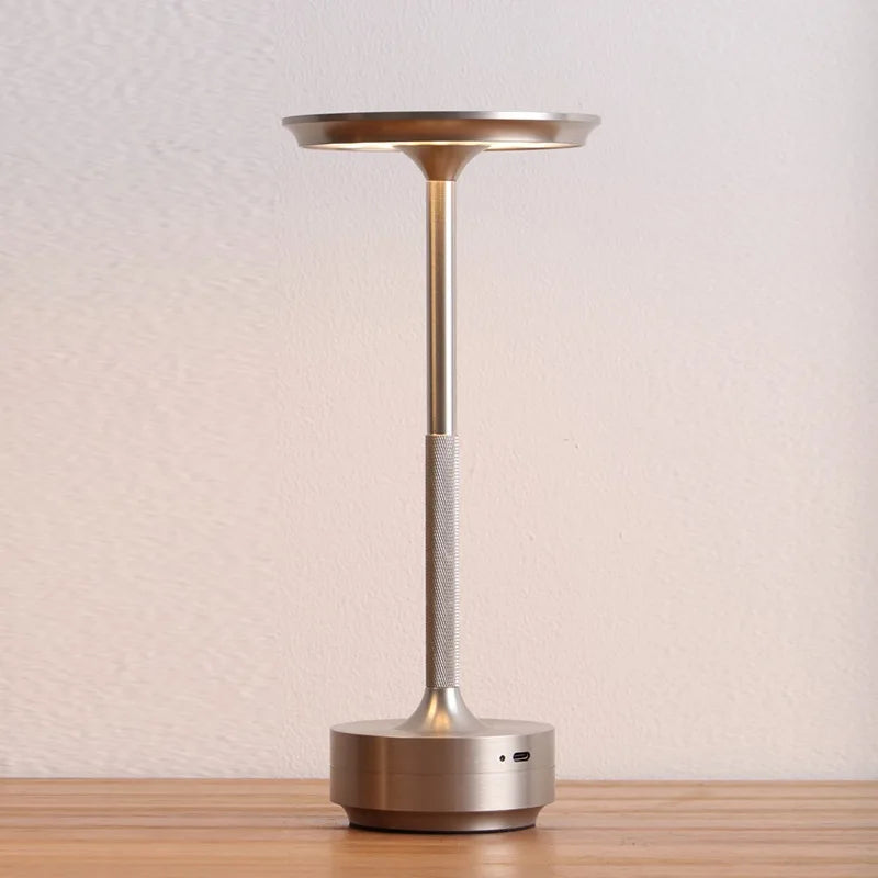 Lampe de chevet LED noire éteinte, design rétro minimaliste