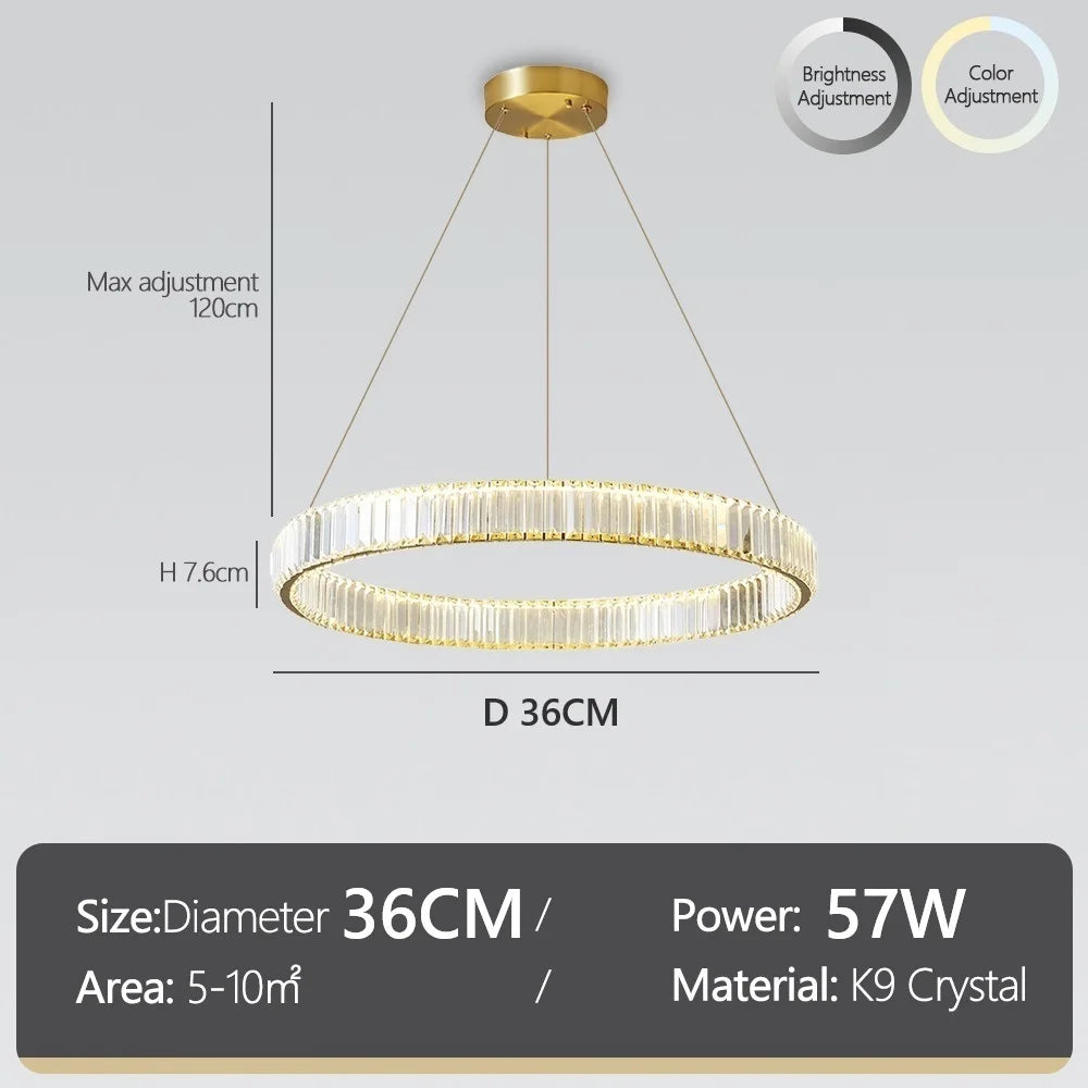 Lustre cristal LED en variation continue, démonstration de température