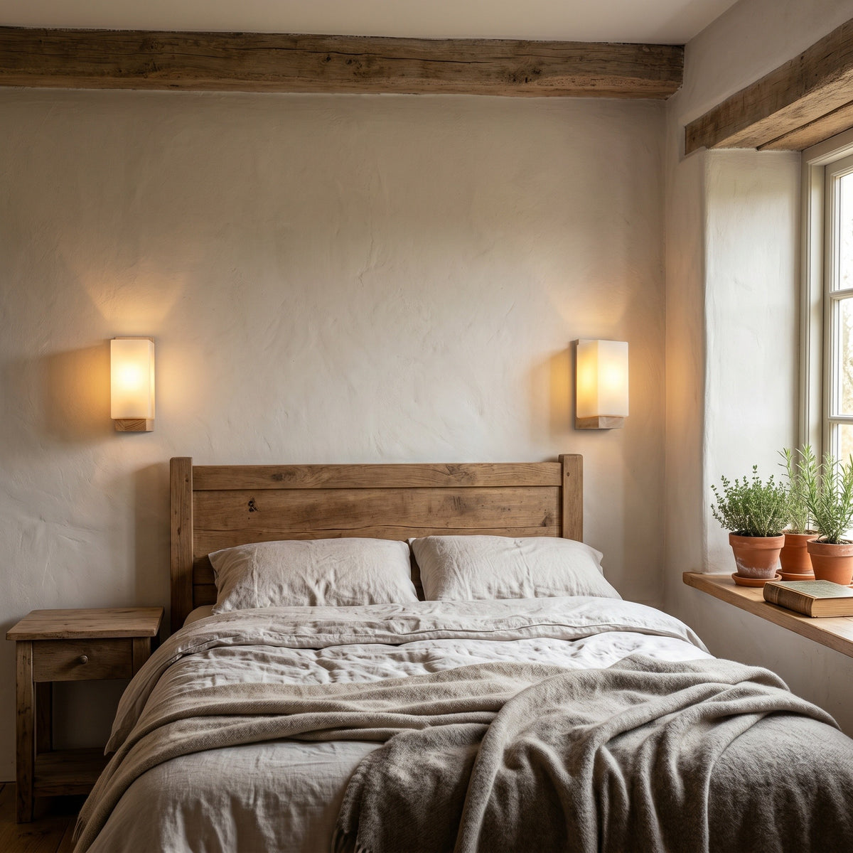Applique Lanterne, dans une maison de campagne au matin, allumée