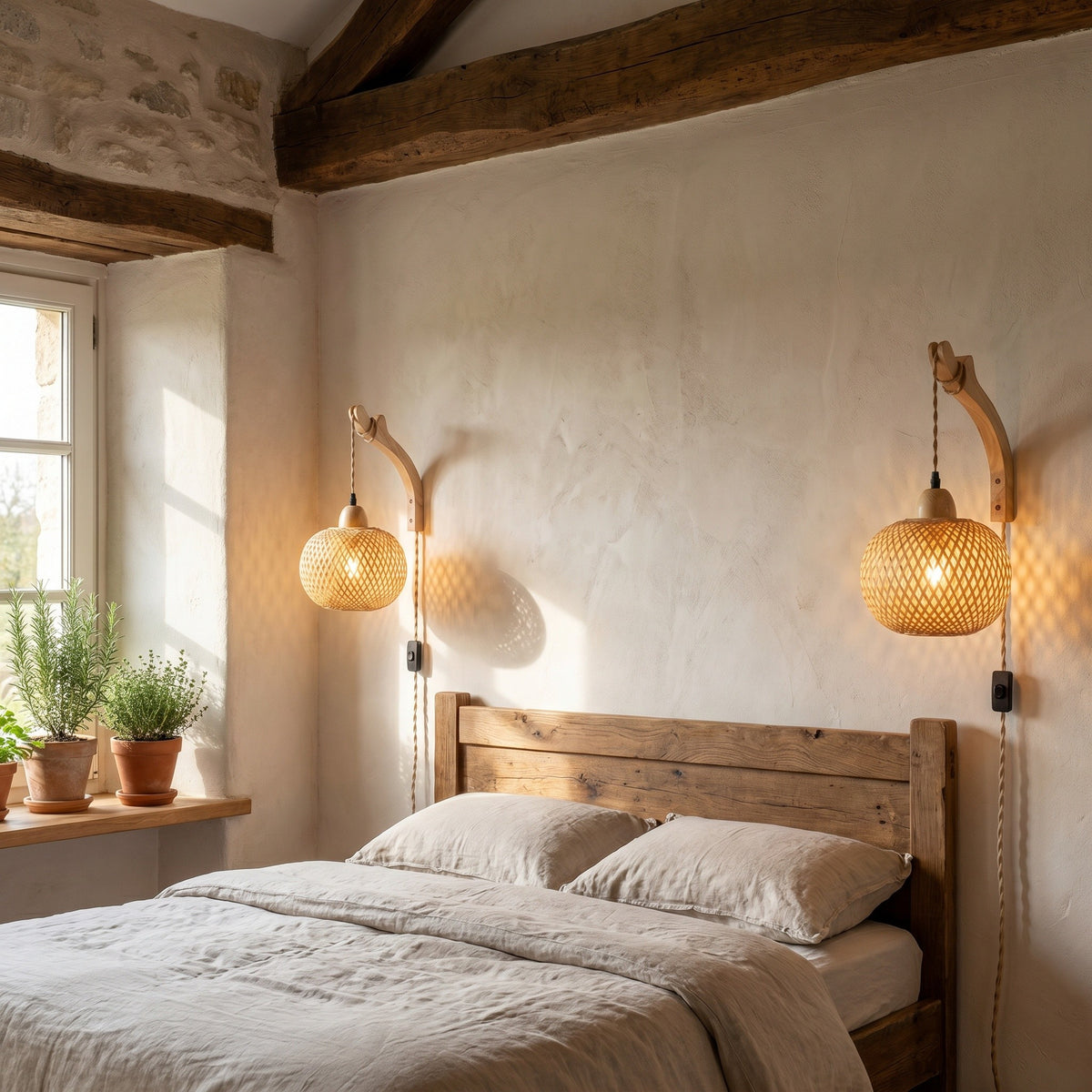 Applique Nid, dans une maison de campagne au matin, allumée