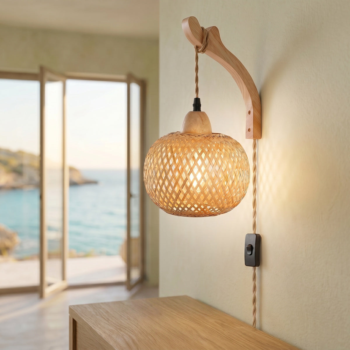 Applique Nid, dans une villa avec vue sur la mer, allumée