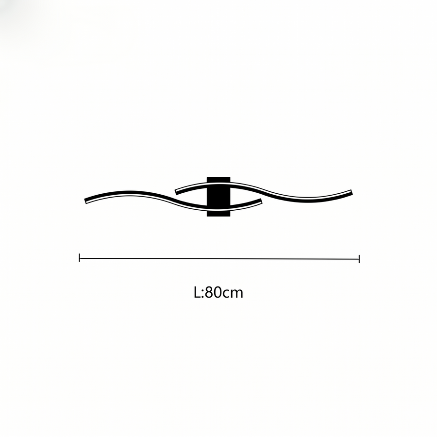 Croquis dimensions : Applique Onde (Forme A 80 cm)