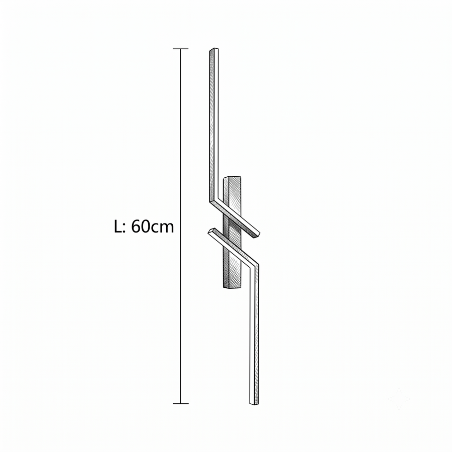 Croquis dimensions : Applique Onde (Forme B 60 cm)