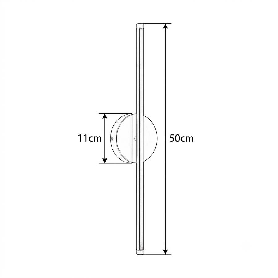 Croquis dimensions : Applique murale rechargeable sans fil