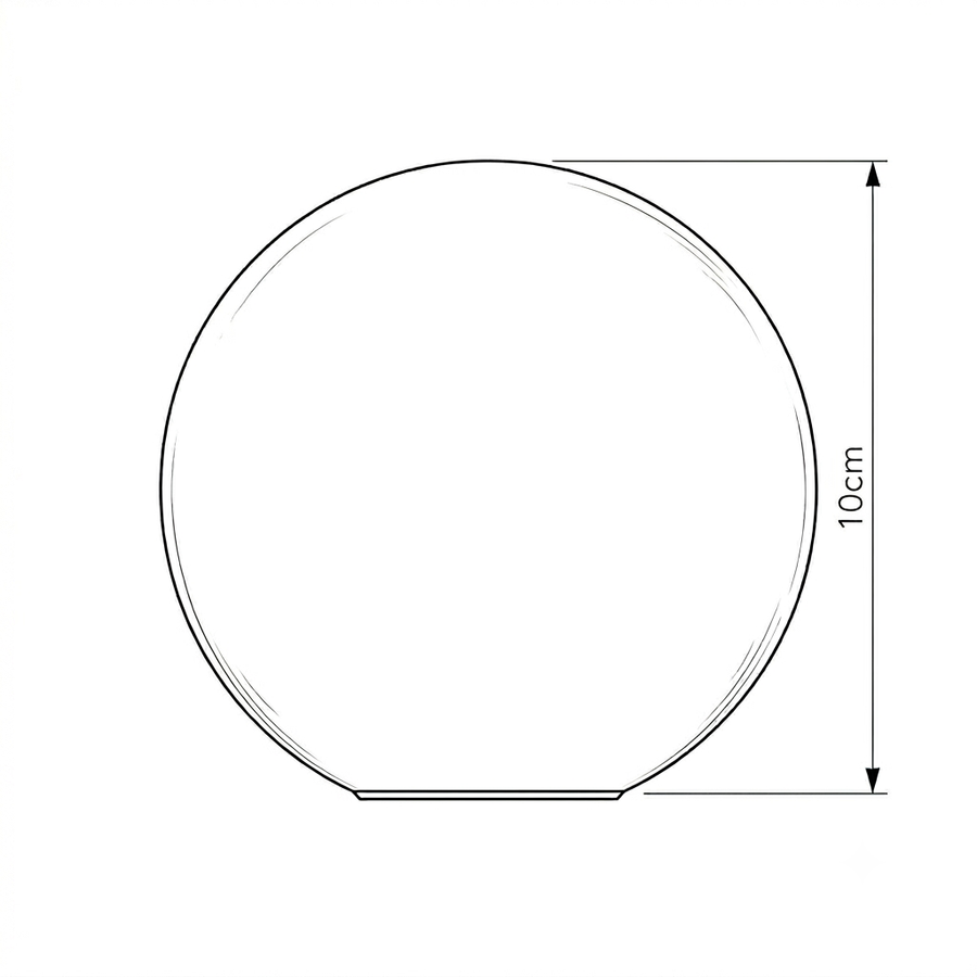 Croquis dimensions : Boule lumineuse extérieure RGBW (10 cm)