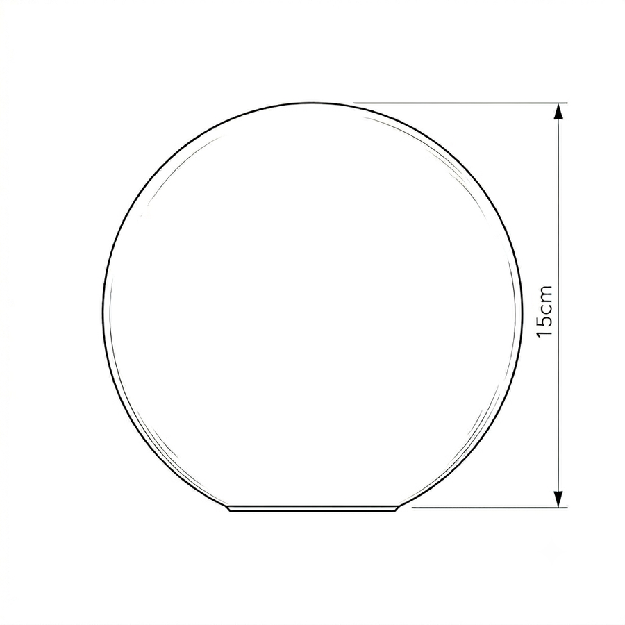 Croquis dimensions : Boule lumineuse extérieure RGBW (15 cm)