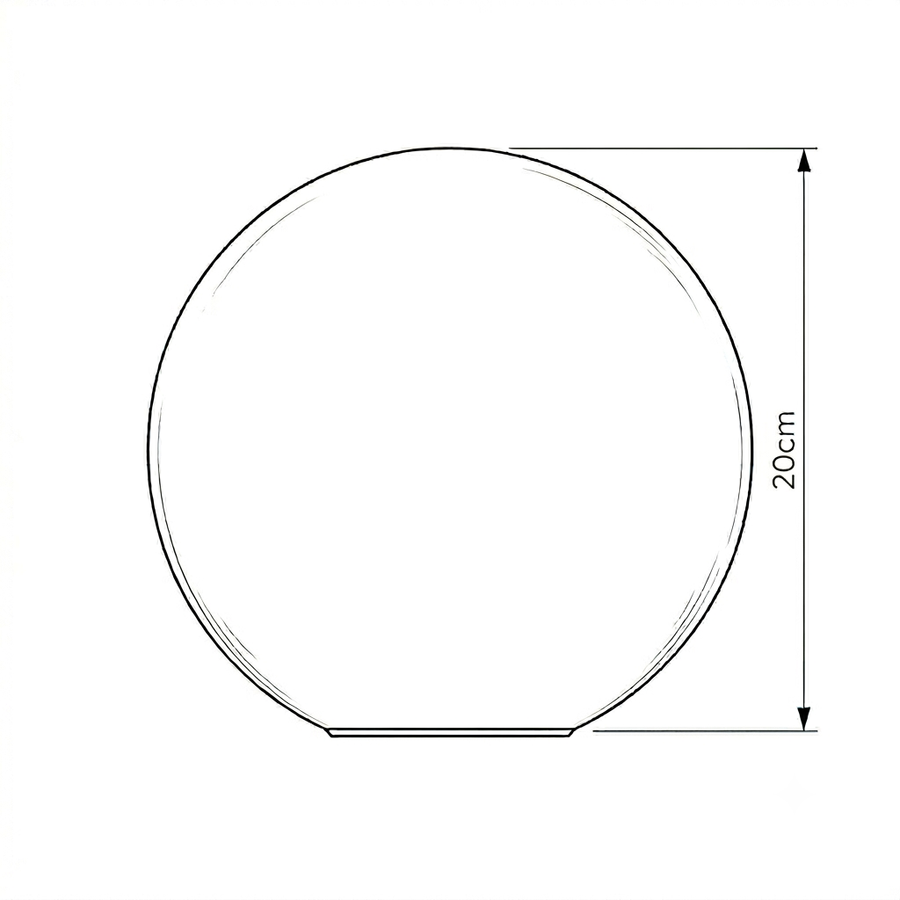 Croquis dimensions : Boule lumineuse extérieure RGBW (20 cm)