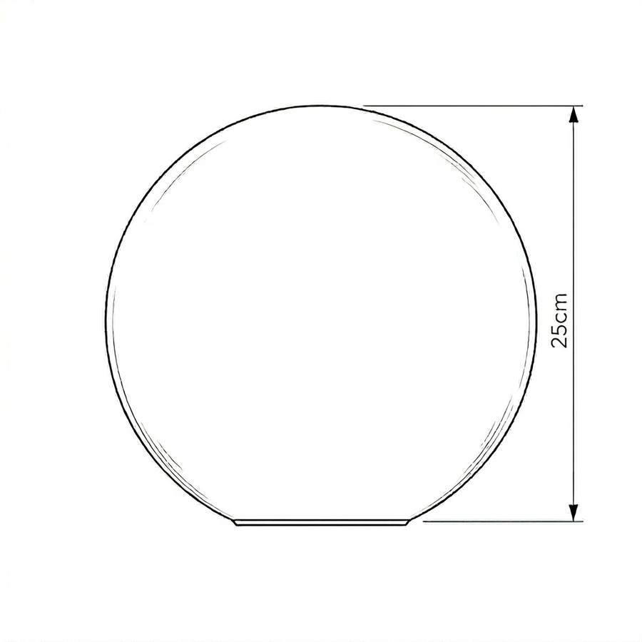 Croquis dimensions : Boule lumineuse extérieure RGBW (25 cm)