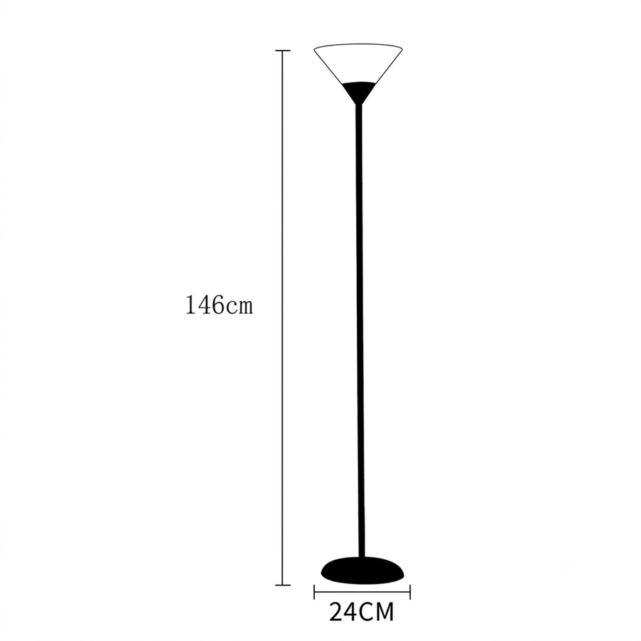 Croquis dimensions : Lampadaire métal minimaliste
