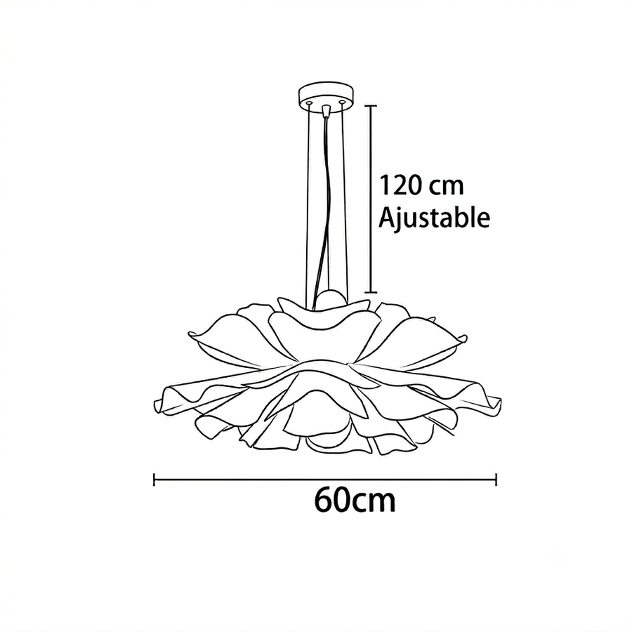 Croquis dimensions : Lustre scandinave (60 cm)