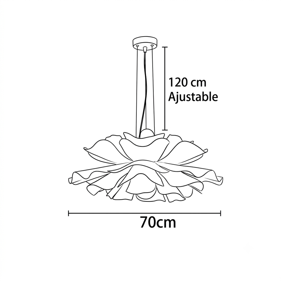 Croquis dimensions : Lustre scandinave (70 cm)