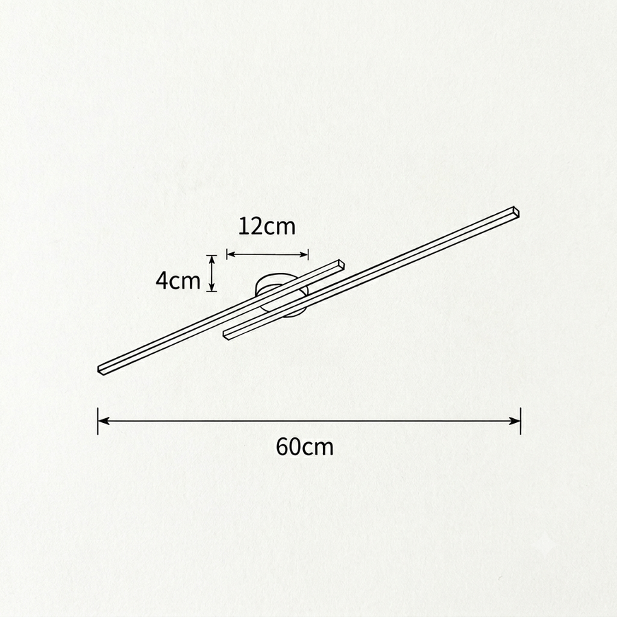 Croquis dimensions : Plafonnier aluminium moderne