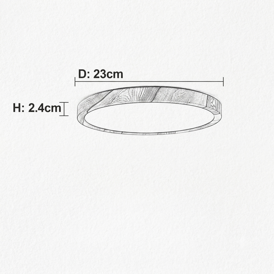 Croquis dimensions : Plafonnier métal doré (Bois 18 W)